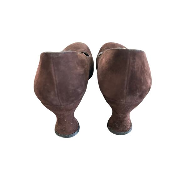 Stuart Weitzman Shoes Suede Brown Kitten Heel SZ7 Round Toe - Picture 5 of 10